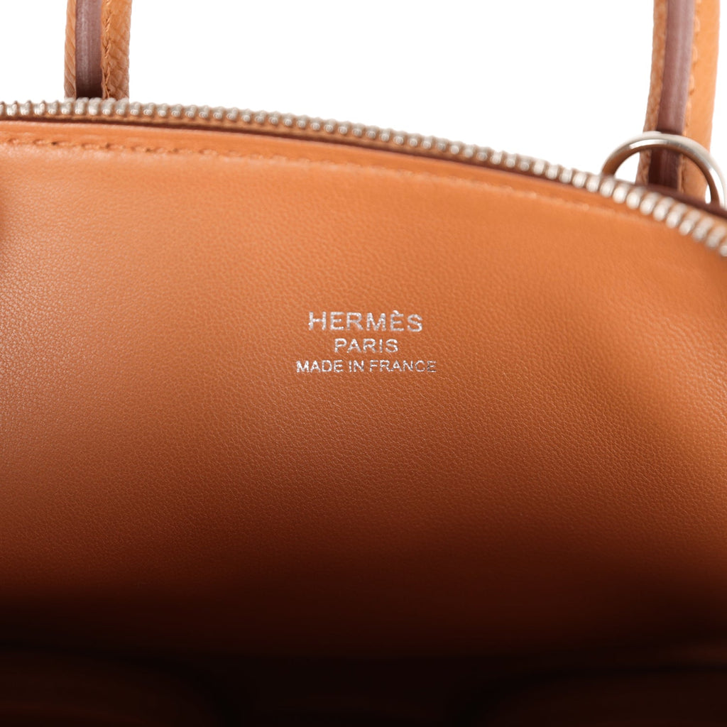 Hermes Bolide Bag Togo Leather Palladium Hardware In Orange
