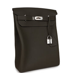 Hermes Hac A Dos GM Backpack Vert De Gris Togo Palladium Hardware