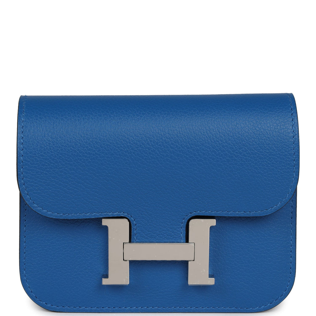Hermès Constance Slim wallet $2,925 Bleu De Prusse Evercolor