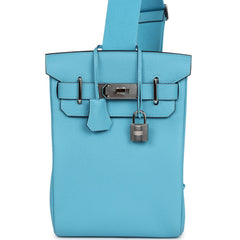 Hermes Hac A Dos PM Bleu Du Nord Togo Palladium Hardware