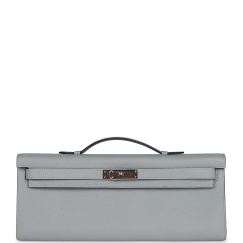 Pre-owned Hermes Kelly Cut Bleu Glacier Epsom Palladium Hardware