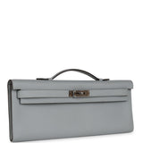 Pre-owned Hermes Kelly Cut Bleu Glacier Epsom Palladium Hardware