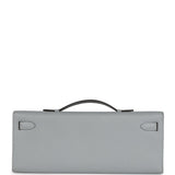 Pre-owned Hermes Kelly Cut Bleu Glacier Epsom Palladium Hardware