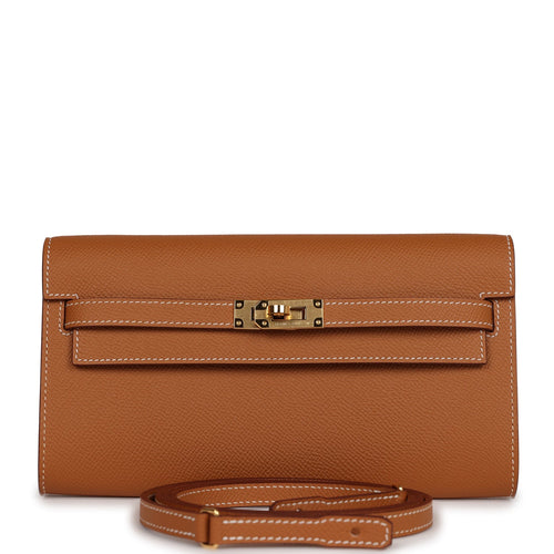 Hermes Kelly Wallet To Go Gold Epsom Gold Hardware