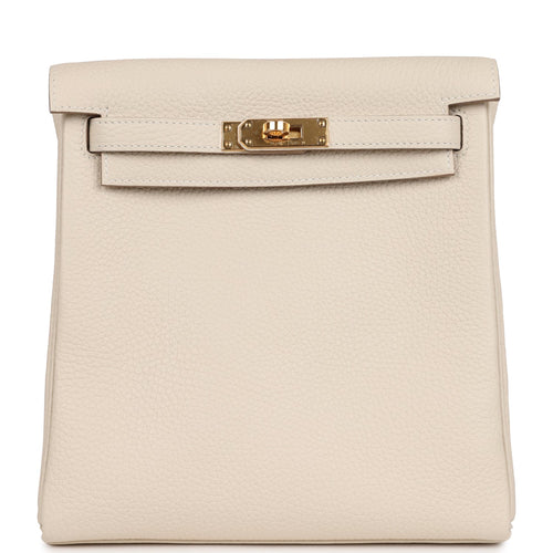 Hermes Kelly Ado II Backpack Craie Clemence Gold Hardware