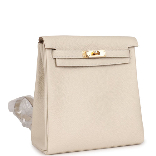 Hermes Kelly Ado II Backpack Craie Clemence Gold Hardware