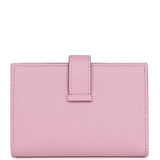 Hermes Bearn Compact Wallet Mauve Sylvestre Epsom Palladium Hardware