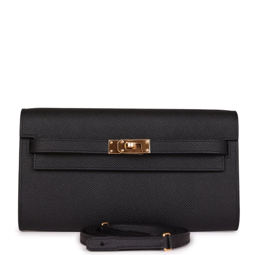 Hermes Kelly Wallet To Go Black Epsom Gold Hardware