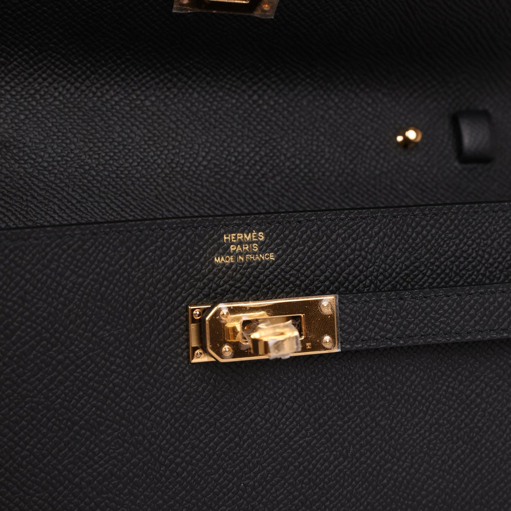 Hermes Kelly Wallet To Go Black Epsom Gold Hardware