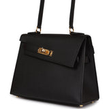 Hermes Kelly Sellier en Desordre 20 Black Epsom Gold Hardware