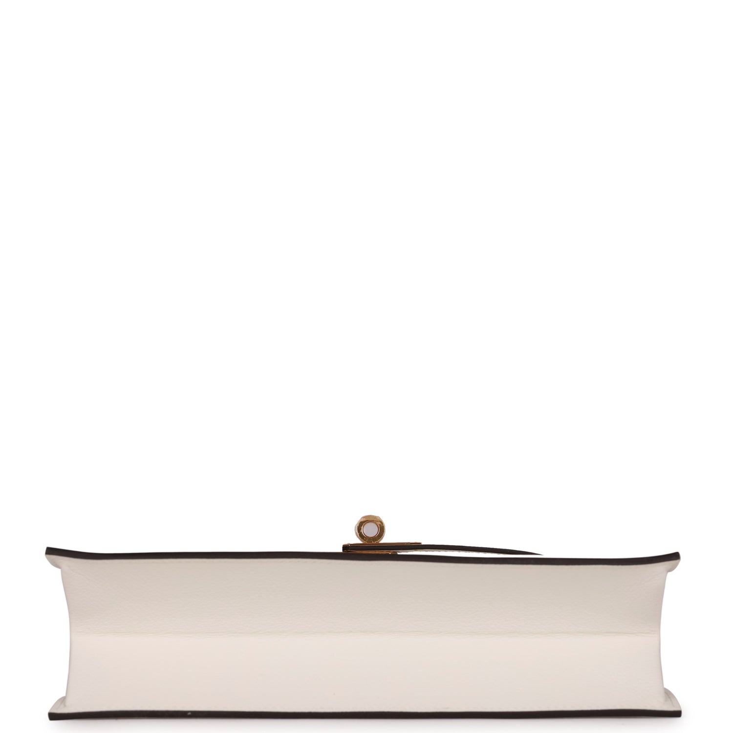 MINI 24/24 21CM IN OFF WHITE EVERCOLOR CALFSKIN GOLD KELLY BUCKLE