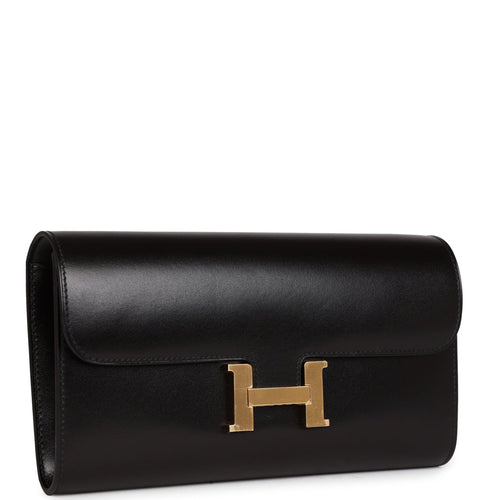 Hermes Constance Wallet To Go Black Box Gold Hardware