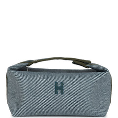 Hermes Bride-A-Brac GM Bleu Abysse Natte Canvas Palladium Hardware