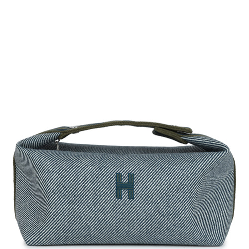 Hermes Bride-A-Brac GM Bleu Abysse Natte Canvas Palladium Hardware