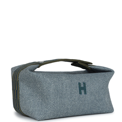 Hermes Bride-A-Brac GM Bleu Abysse Natte Canvas Palladium Hardware