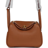 Hermes Mini Lindy Gold Clemence Gold Hardware