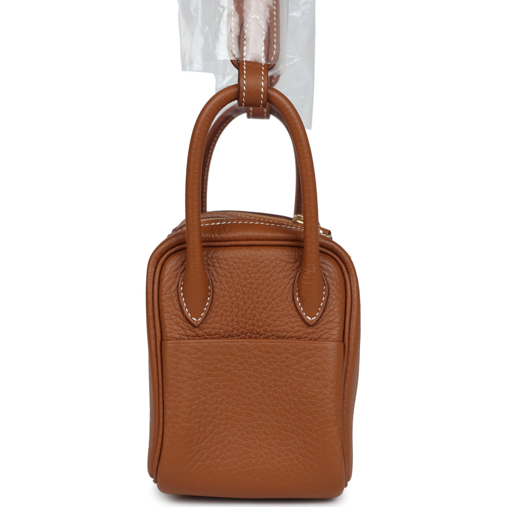 Hermes Mini Lindy Gold Clemence Gold Hardware