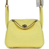 Hermes Mini Lindy Limoncello Clemence Palladium Hardware