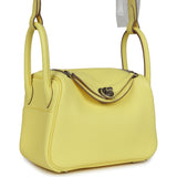 Hermes Mini Lindy Limoncello Clemence Palladium Hardware