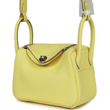 Hermes Mini Lindy Limoncello Clemence Palladium Hardware