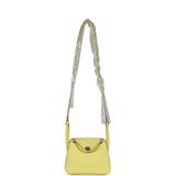 Hermes Mini Lindy Limoncello Clemence Palladium Hardware