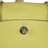 Hermes Mini Lindy Limoncello Clemence Palladium Hardware