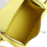 Hermes Mini Lindy Limoncello Clemence Palladium Hardware