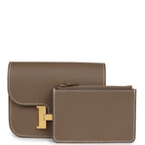 Hermes Constance Slim Wallet Etoupe Epsom Gold Hardware