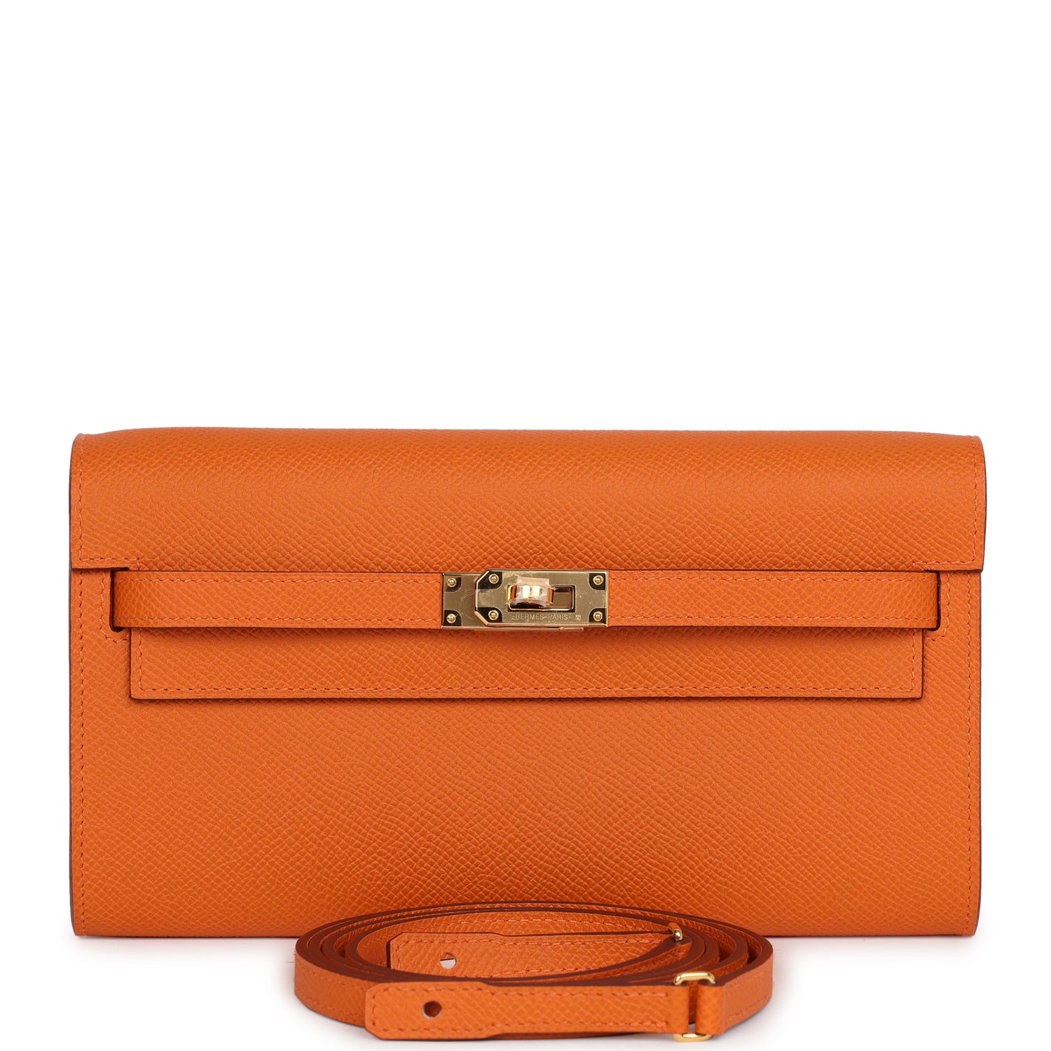 Hermes Kelly Wallet To Go Orange Epsom Gold Hardware Madison Avenue