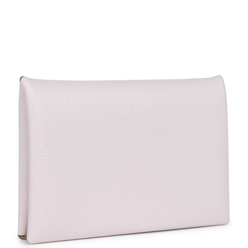 Hermes Calvi Card Holder Mauve Pale Evercolor Palladium Hardware