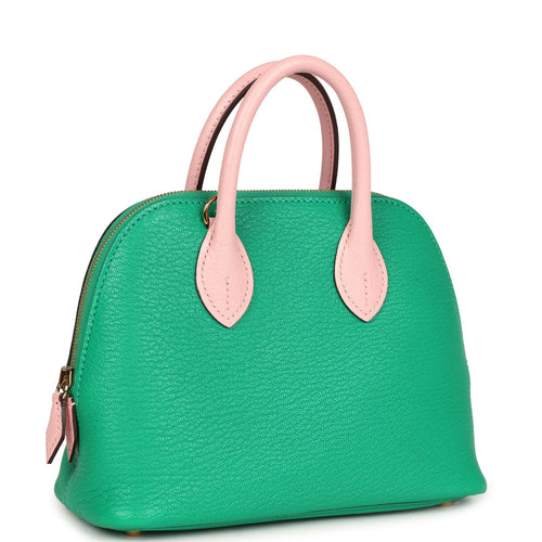 Hermes Special Order (HSS) 1923 Bolide Mini Rose Sakura and Bambou Chevre Gold Hardware