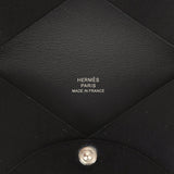 Hermes Calvi Card Holder Black Box Palladium Hardware