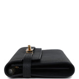Hermes Kelly Long Wallet Black Epsom Gold Hardware