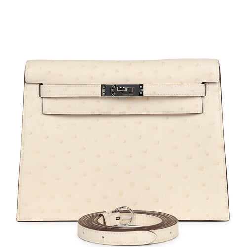 Hermes Kelly Danse Nata Ostrich Palladium Hardware