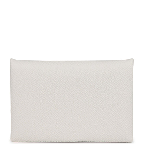 Hermes Calvi Card Holder Gris Perle Epsom Palladium Hardware