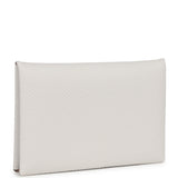 Hermes Calvi Card Holder Gris Perle Epsom Palladium Hardware