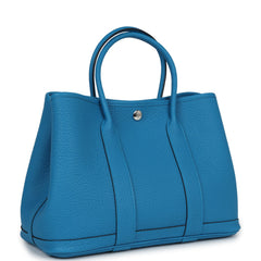 Hermes Garden Party 30 Bleu Zanzibar Negonda Palladium Hardware