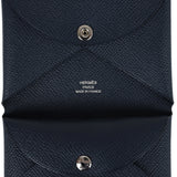Hermes Calvi Duo Card Holder Bleu Indigo Epsom Palladium Hardware