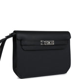 Hermes Kelly Depeches 25 Black Epsom Palladium Hardware