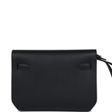 Hermes Kelly Depeches 25 Black Epsom Palladium Hardware