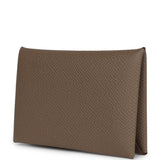 Hermes Calvi Duo Card Holder Etoupe Epsom Palladium Hardware