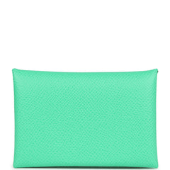 Hermes Calvi Card Holder Vert Comics Verso Epsom Palladium Hardware