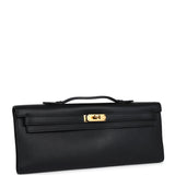 Hermes Kelly Cut Black Swift Gold Hardware