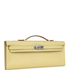 Hermes Kelly Cut Jaune Poussin Epsom Palladium Hardware