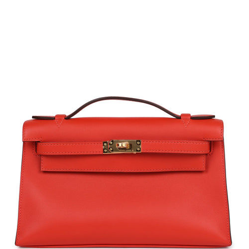 Hermes Kelly Pochette Capucine Swift Gold Hardware