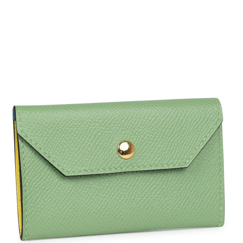 Hermes Kelly Pocket Belt 18 Vert Criquet/Chai/Bleu Frida Epsom Gold Hardware
