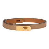 Hermes Kelly Pocket Belt 18 Vert Criquet/Chai/Bleu Frida Epsom Gold Hardware