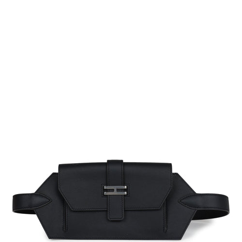 Hermes Elan Pocket Belt 24 Black Swift Palladium Hardware