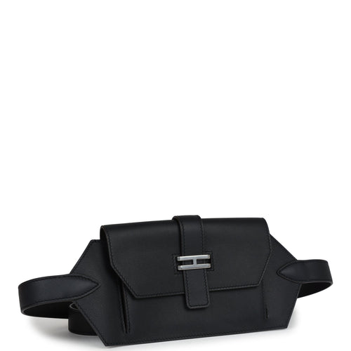 Hermes Elan Pocket Belt 24 Black Swift Palladium Hardware