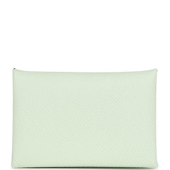 Hermes Calvi Card Holder Verso Vert Fizz Verso Epsom Palladium Hardware